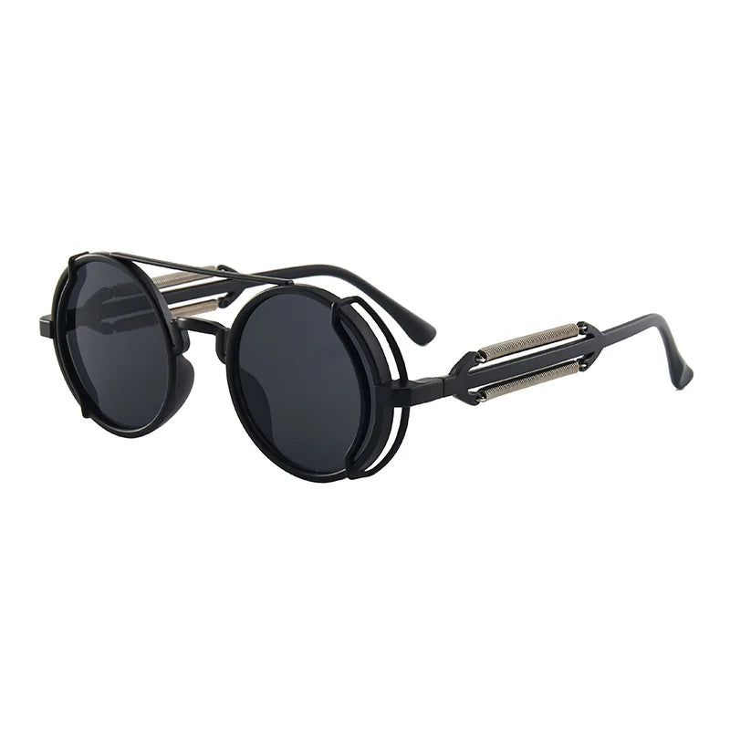 Gothic Steampunk Round Sunglasses – Retro Designer