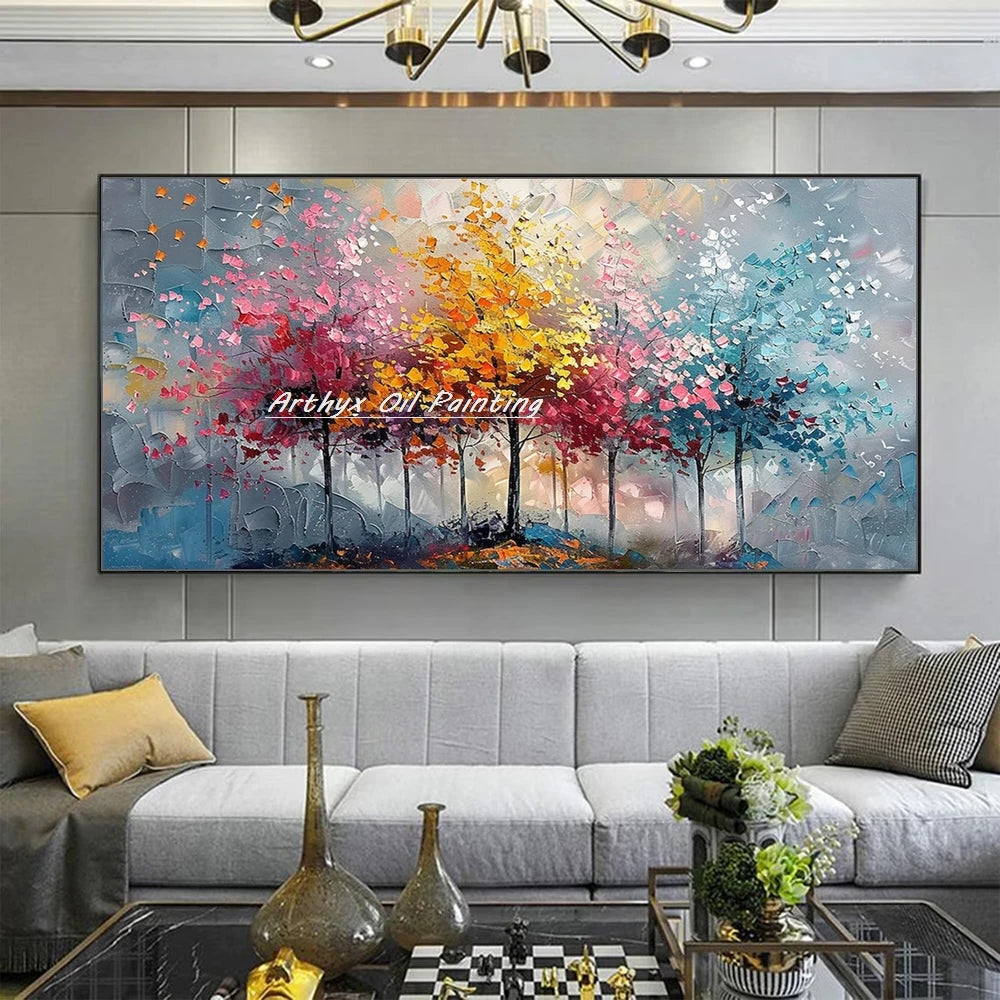 Palette Knife Tree Oil Painting on Canvas