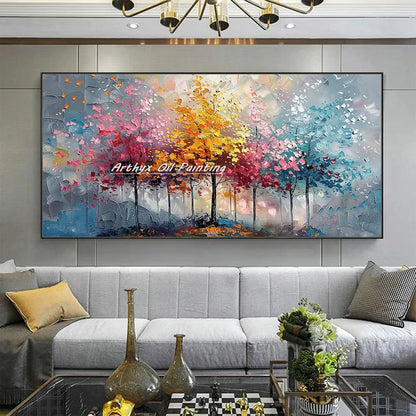 Palette Knife Tree Oil Painting on Canvas