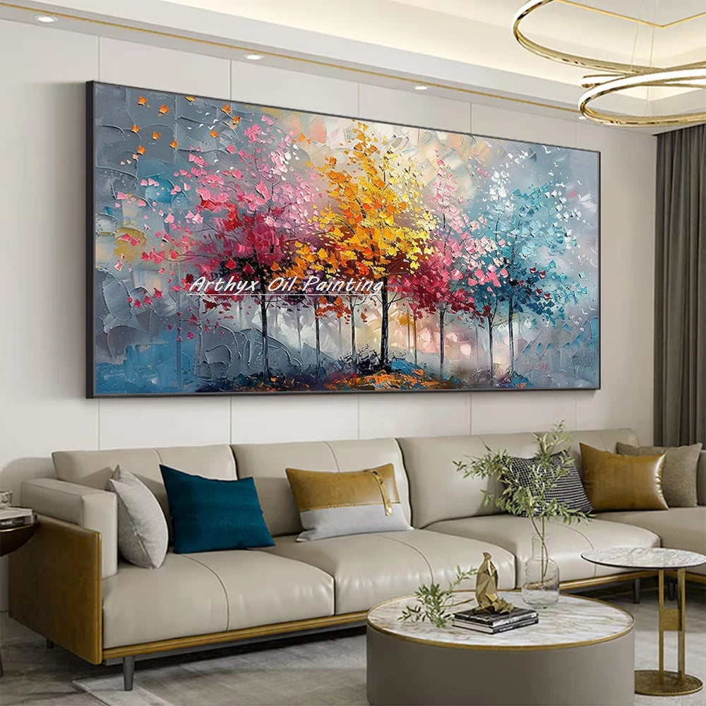 Palette Knife Tree Oil Painting on Canvas
