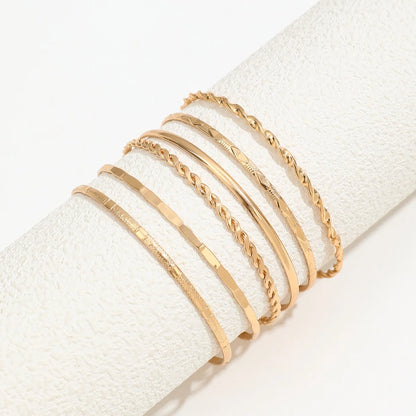 6PCS Gold Multilayer Bracelet Set for Women