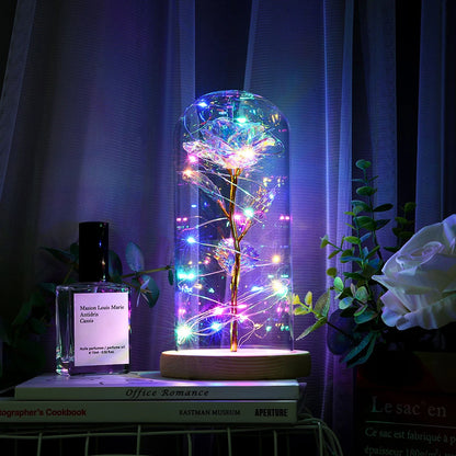 Galaxy Rose LED Lamp with Butterfly