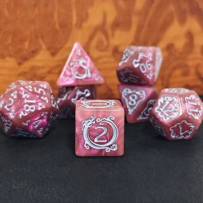 7PCS DND Dragon Pattern Polyhedral Dice Set