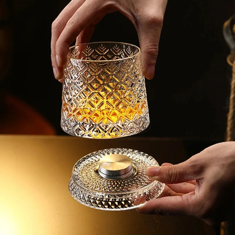 360° Rotating Crystal Whisky Glass