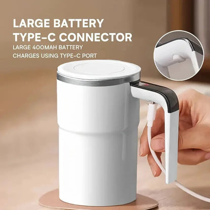 Electric Self-Mixing Coffee Mug with Digital Display