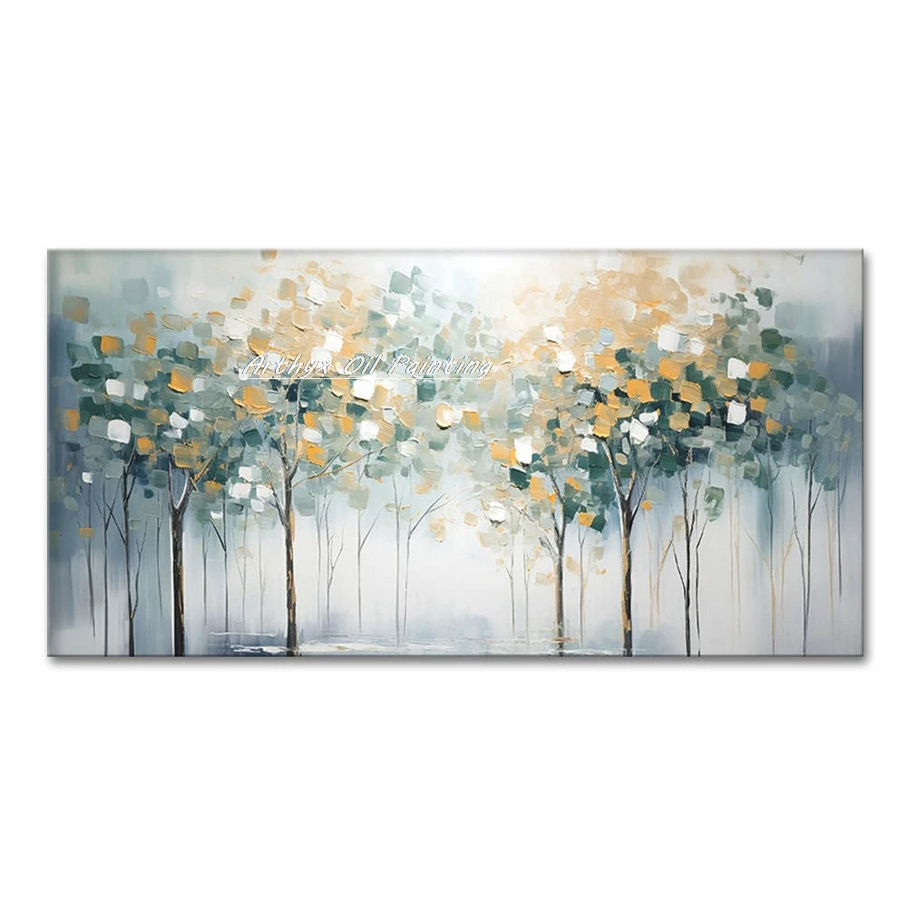 Palette Knife Tree Oil Painting on Canvas