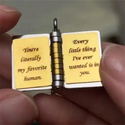 “My Love” Engraved Book Locket Necklace