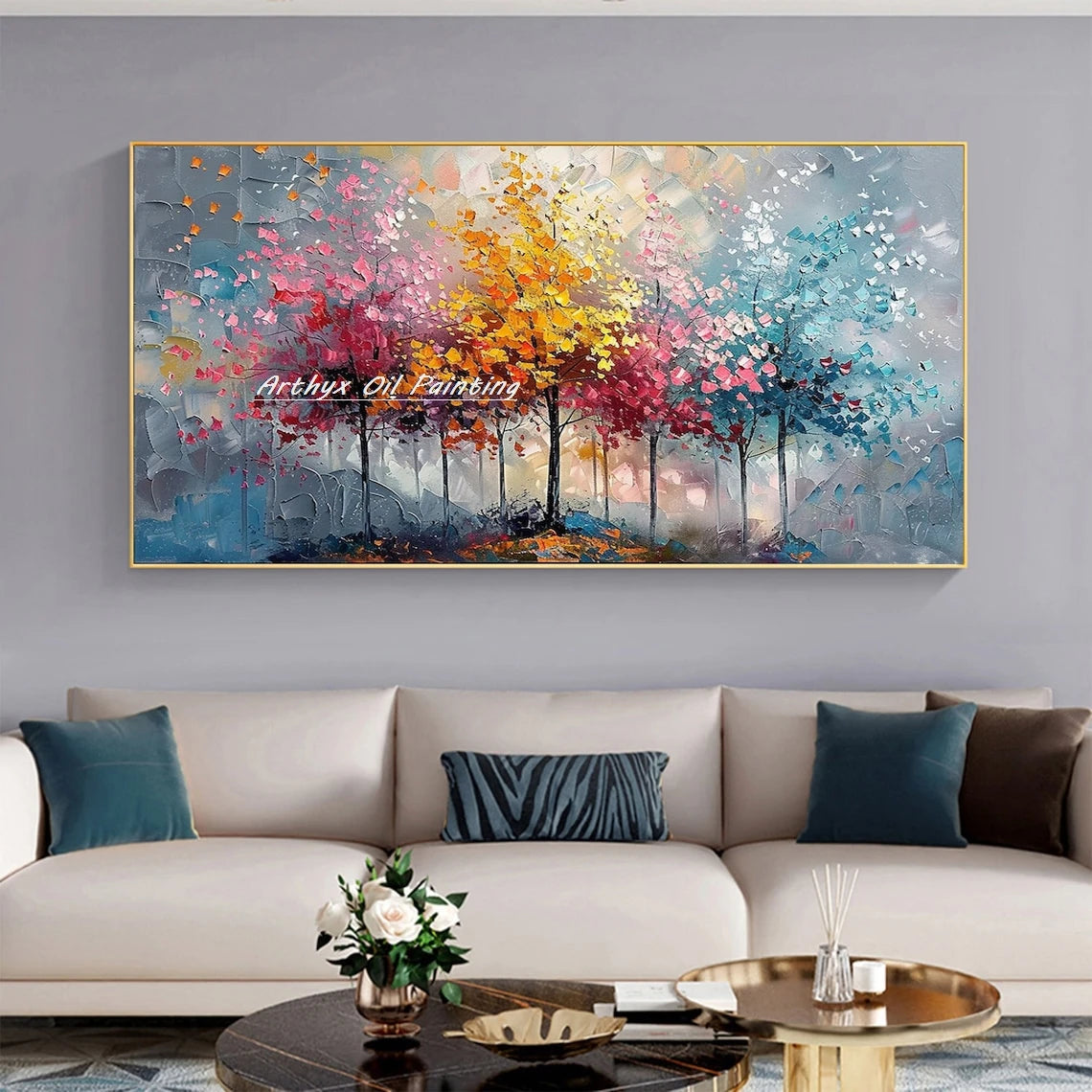 Palette Knife Tree Oil Painting on Canvas