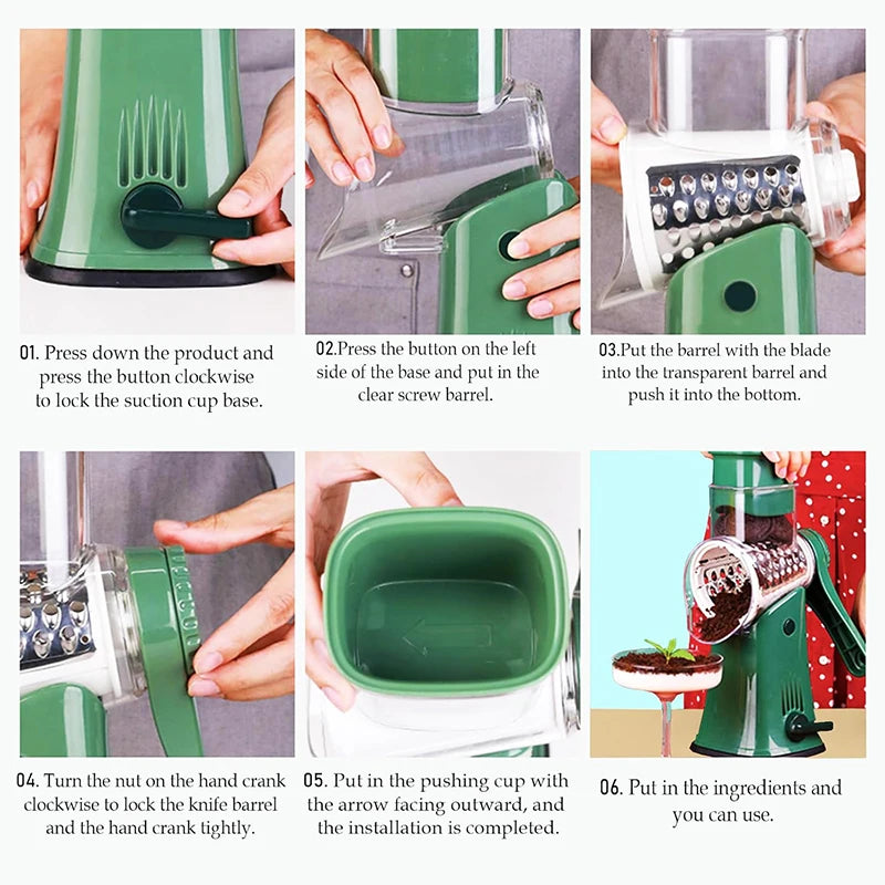 5 in 1 Rotary Cheese Grater Shredder