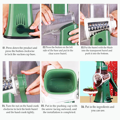 5 in 1 Rotary Cheese Grater Shredder