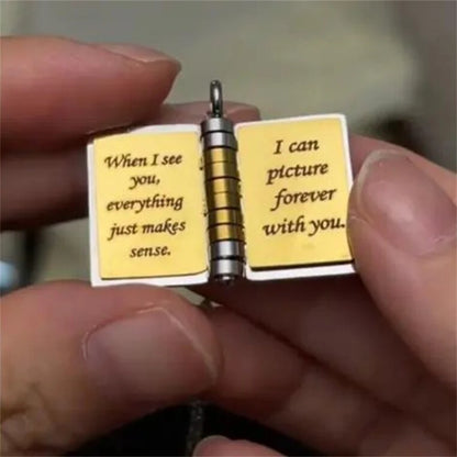 “My Love” Engraved Book Locket Necklace