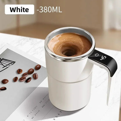 Electric Self-Mixing Coffee Mug with Digital Display