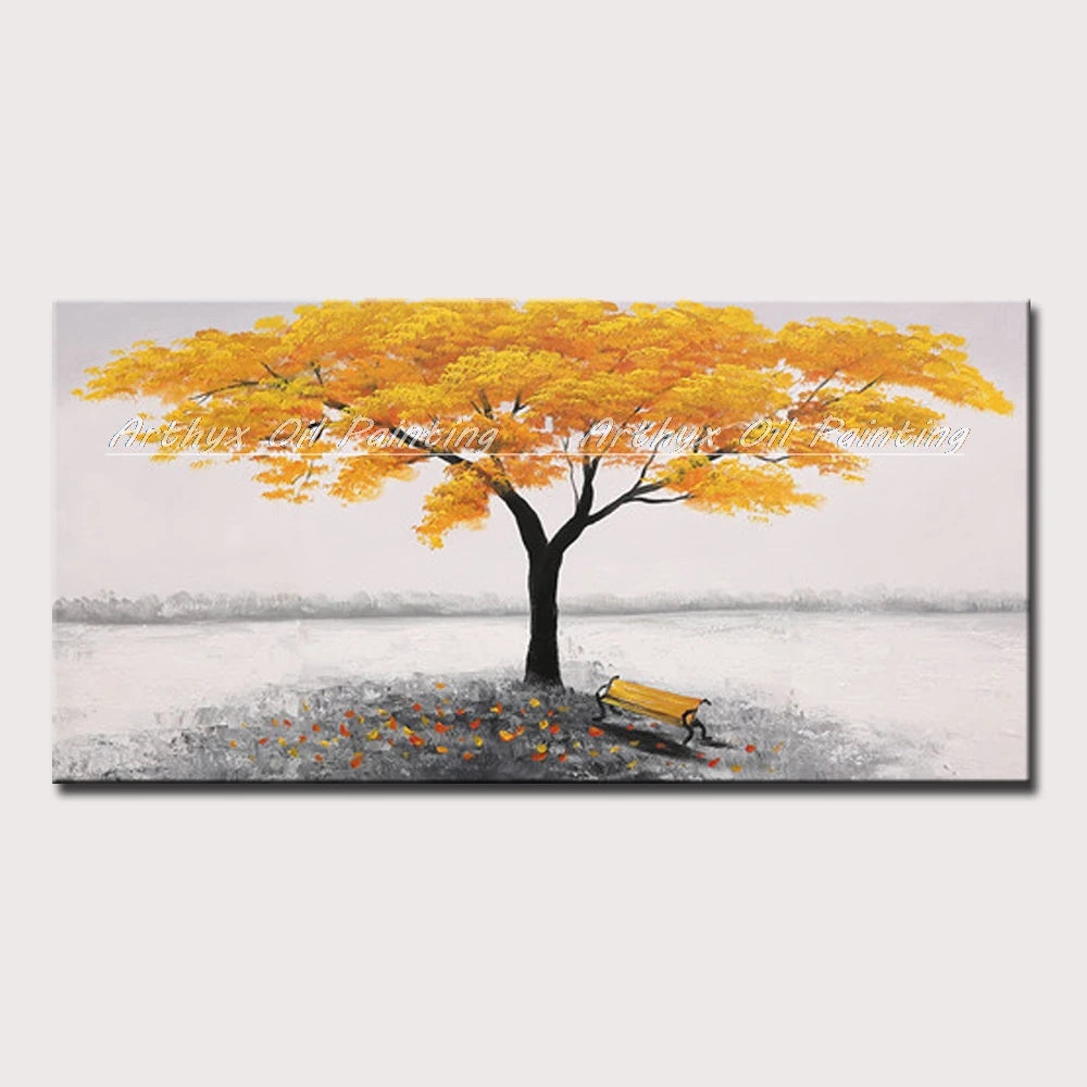 Palette Knife Tree Oil Painting on Canvas