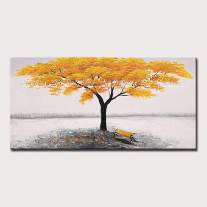 Palette Knife Tree Oil Painting on Canvas