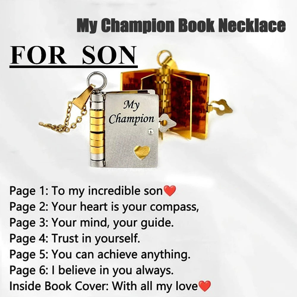 “My Love” Engraved Book Locket Necklace