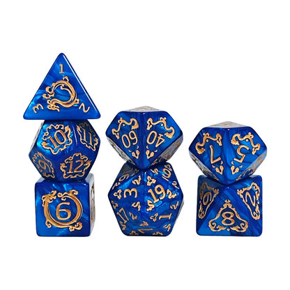 7PCS DND Dragon Pattern Polyhedral Dice Set