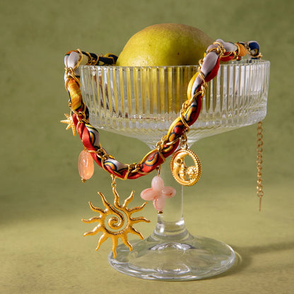 Bohemian Gold Plated Sun & Moon Pendant Necklace