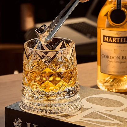 360° Rotating Crystal Whisky Glass
