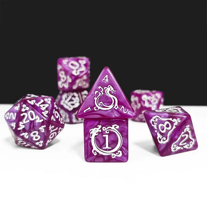 7PCS DND Dragon Pattern Polyhedral Dice Set