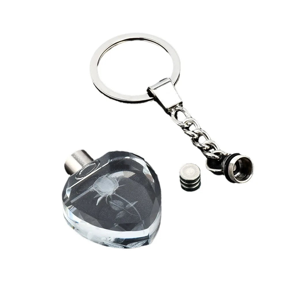 Colorful Fairy Rose LED Crystal Keychain