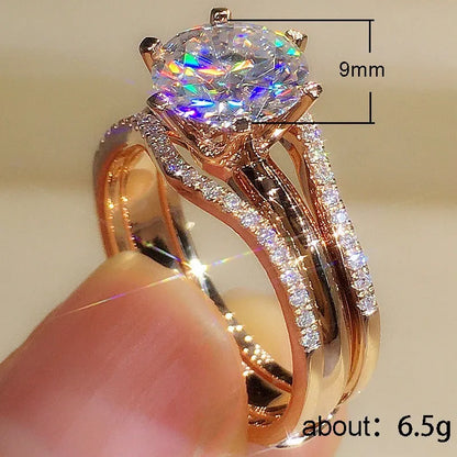 Rose Gold Cubic Zirconia Engagement Ring