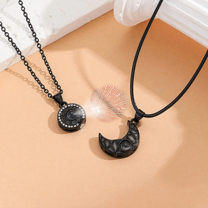 Moon & Sun Projection Couple Necklaces – 100 Languages