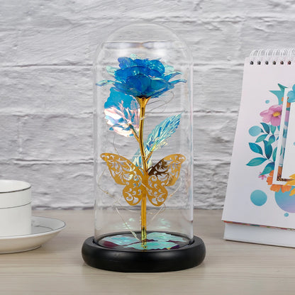 Galaxy Rose LED Lamp with Butterfly