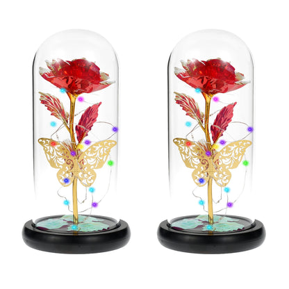 Galaxy Rose LED Lamp with Butterfly