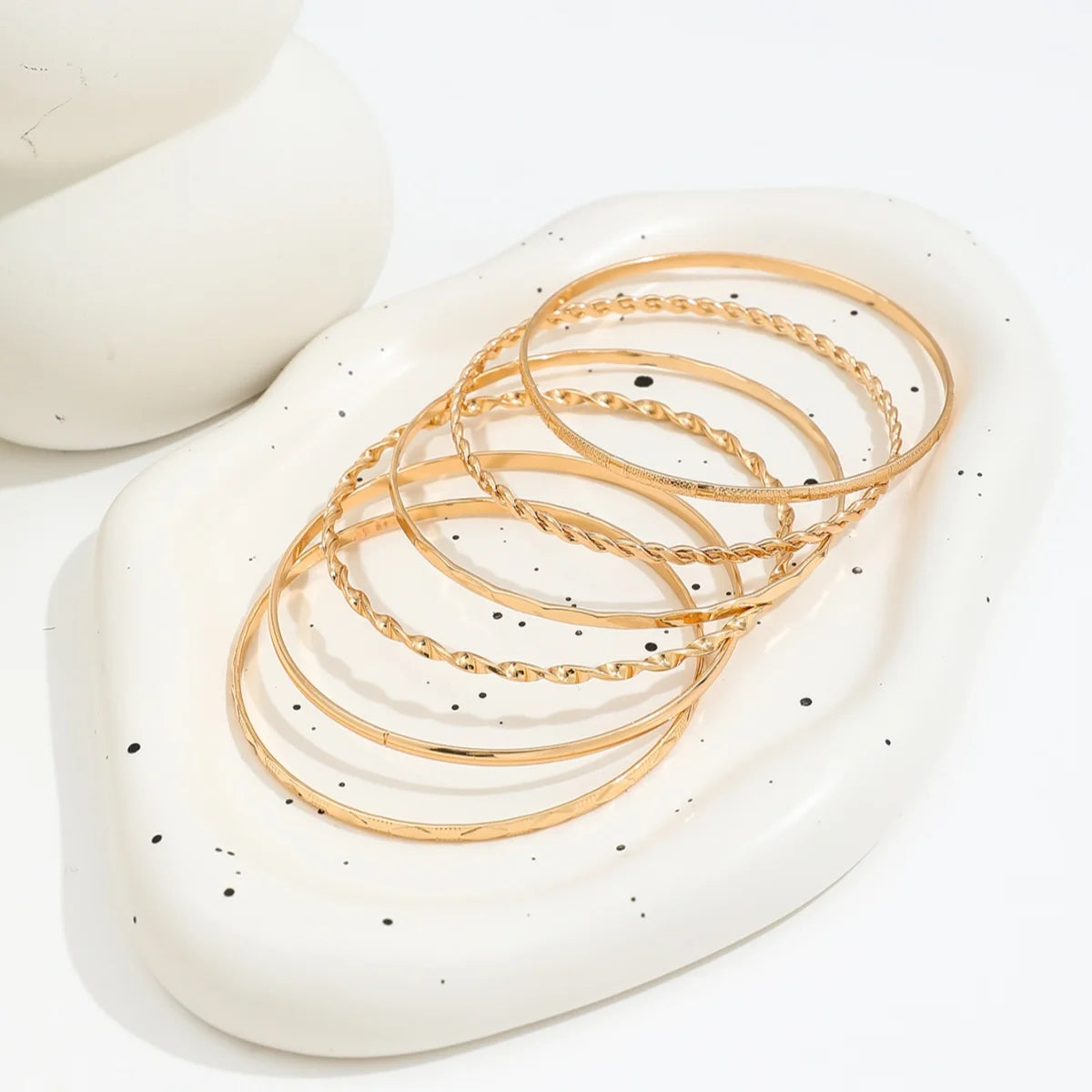 6PCS Gold Multilayer Bracelet Set for Women