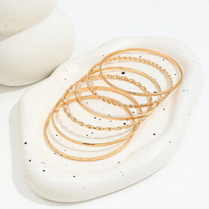 6PCS Gold Multilayer Bracelet Set for Women