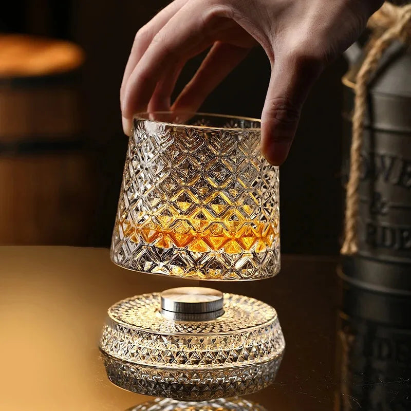 360° Rotating Crystal Whisky Glass