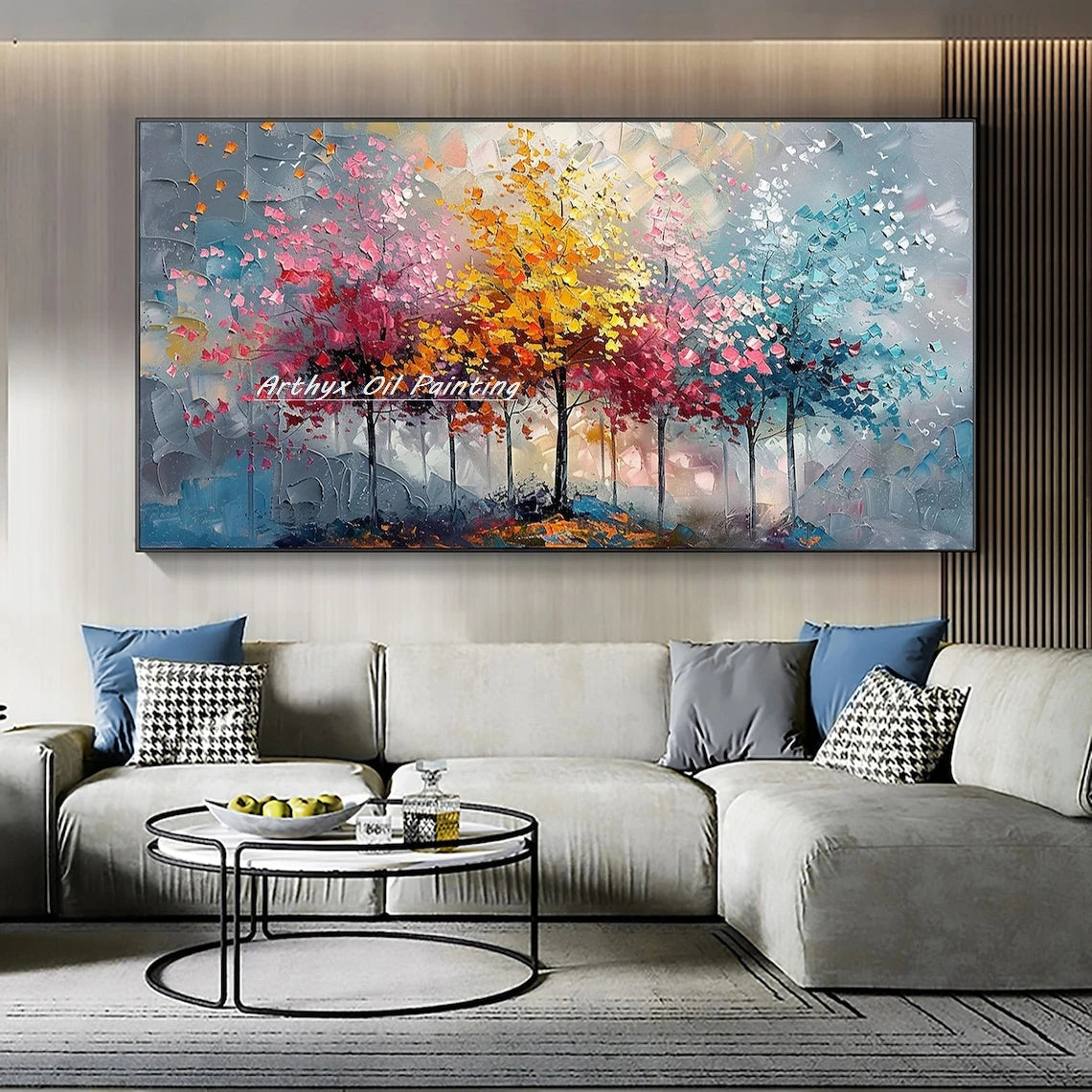 Palette Knife Tree Oil Painting on Canvas