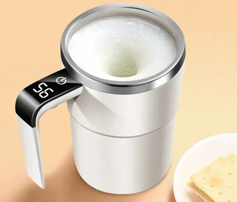 Electric Self-Mixing Coffee Mug with Digital Display