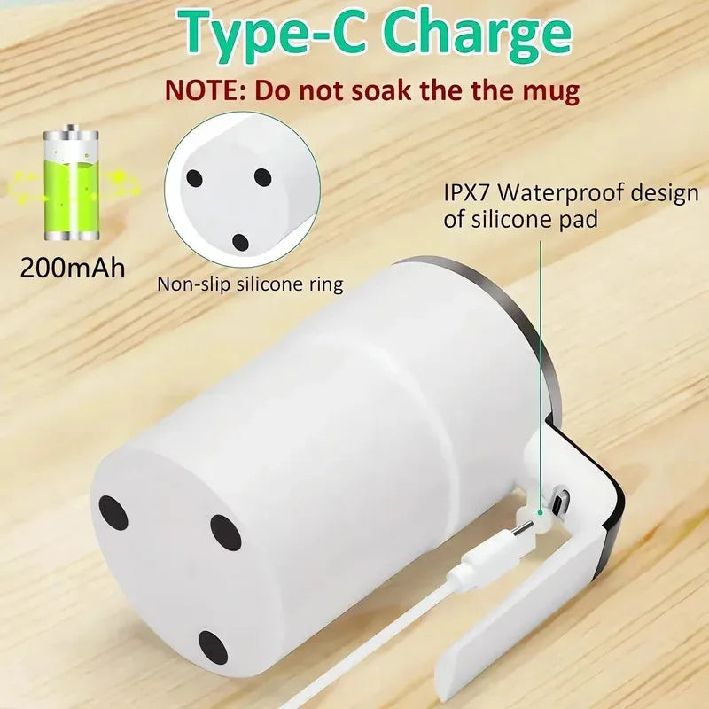 Electric Self-Mixing Coffee Mug with Digital Display