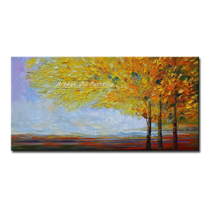 Palette Knife Tree Oil Painting on Canvas