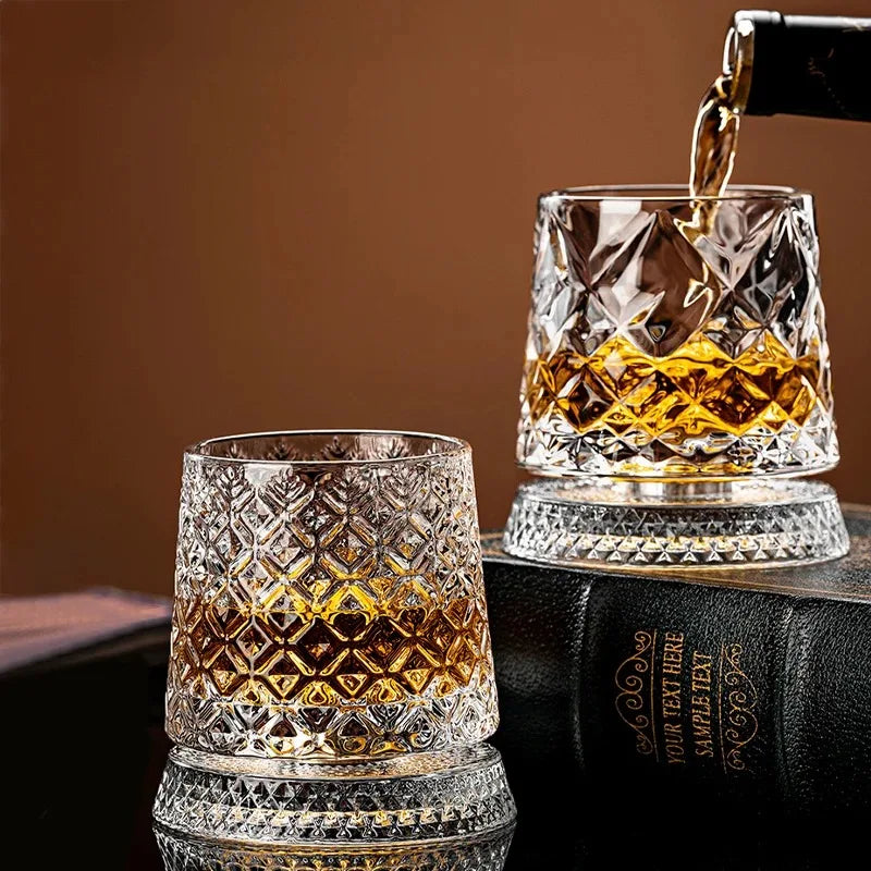 360° Rotating Crystal Whisky Glass