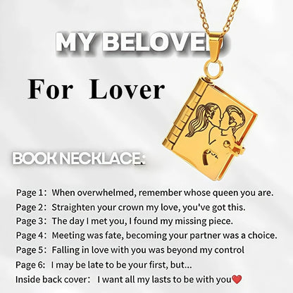 “My Love” Engraved Book Locket Necklace