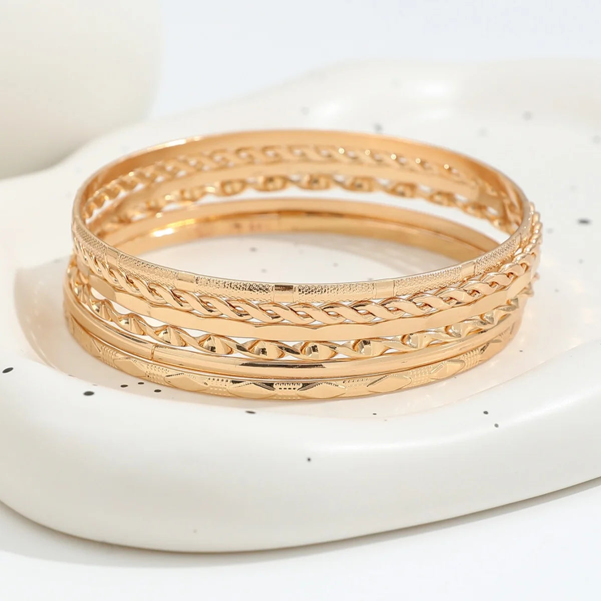 6PCS Gold Multilayer Bracelet Set for Women