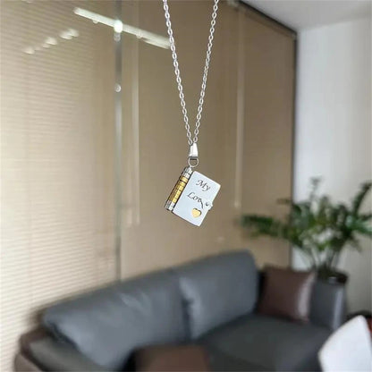 “My Love” Engraved Book Locket Necklace