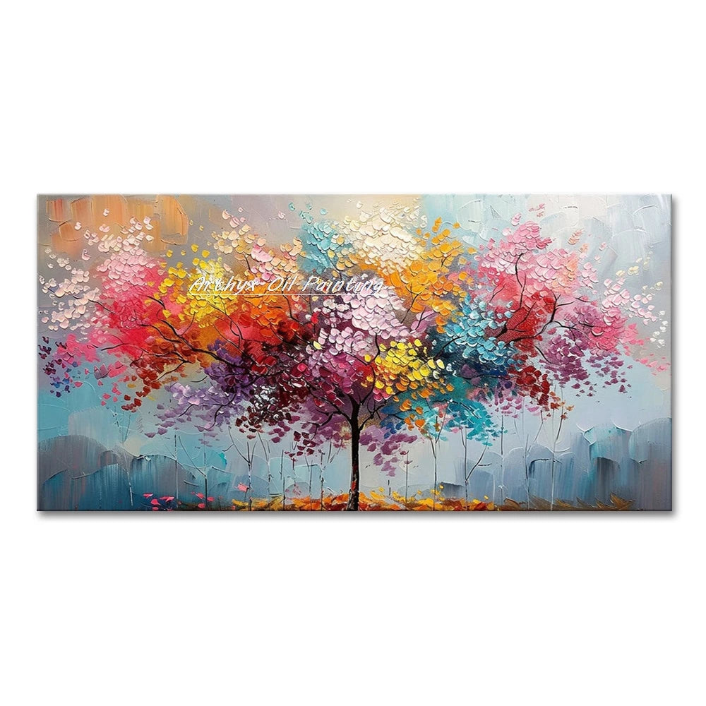 Palette Knife Tree Oil Painting on Canvas