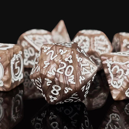 7PCS DND Dragon Pattern Polyhedral Dice Set