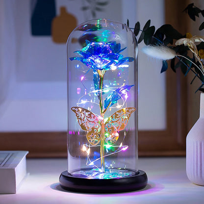 Galaxy Rose LED Lamp with Butterfly