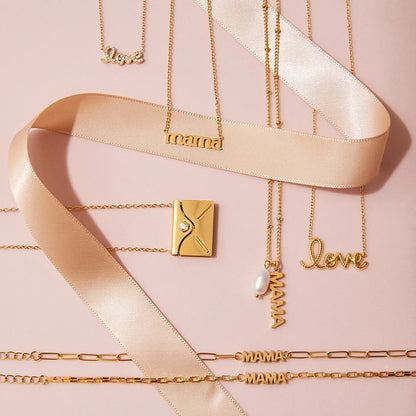 Openable Envelope Pendant Necklace – Collarbone Chain