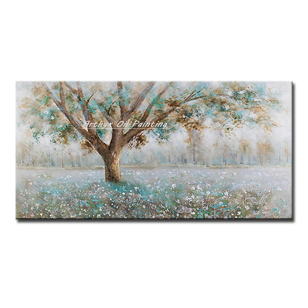 Palette Knife Tree Oil Painting on Canvas