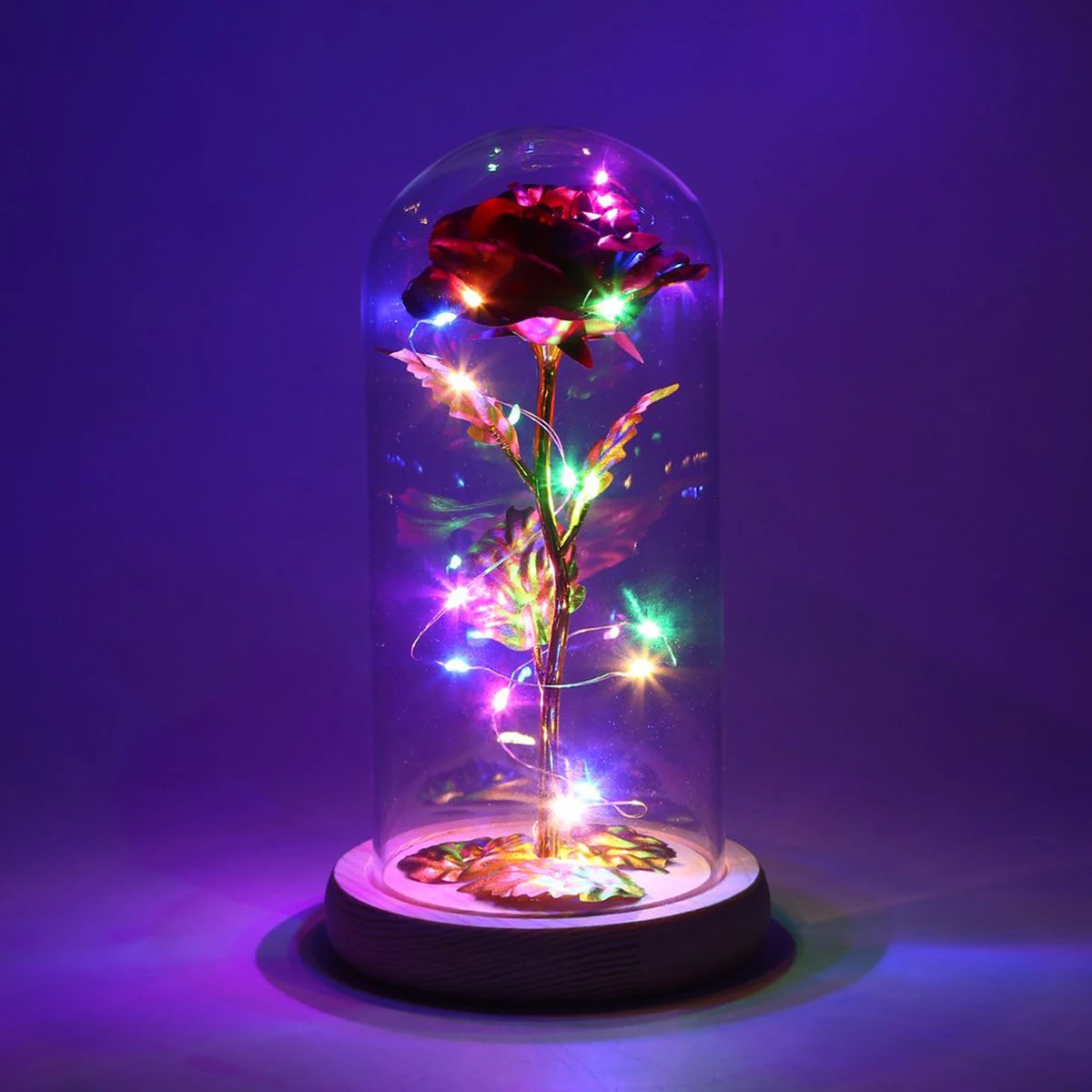 Galaxy Rose LED Lamp with Butterfly
