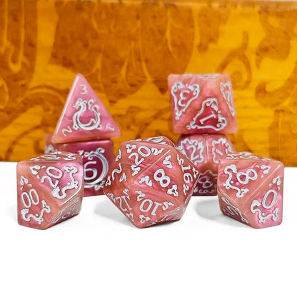 7PCS DND Dragon Pattern Polyhedral Dice Set