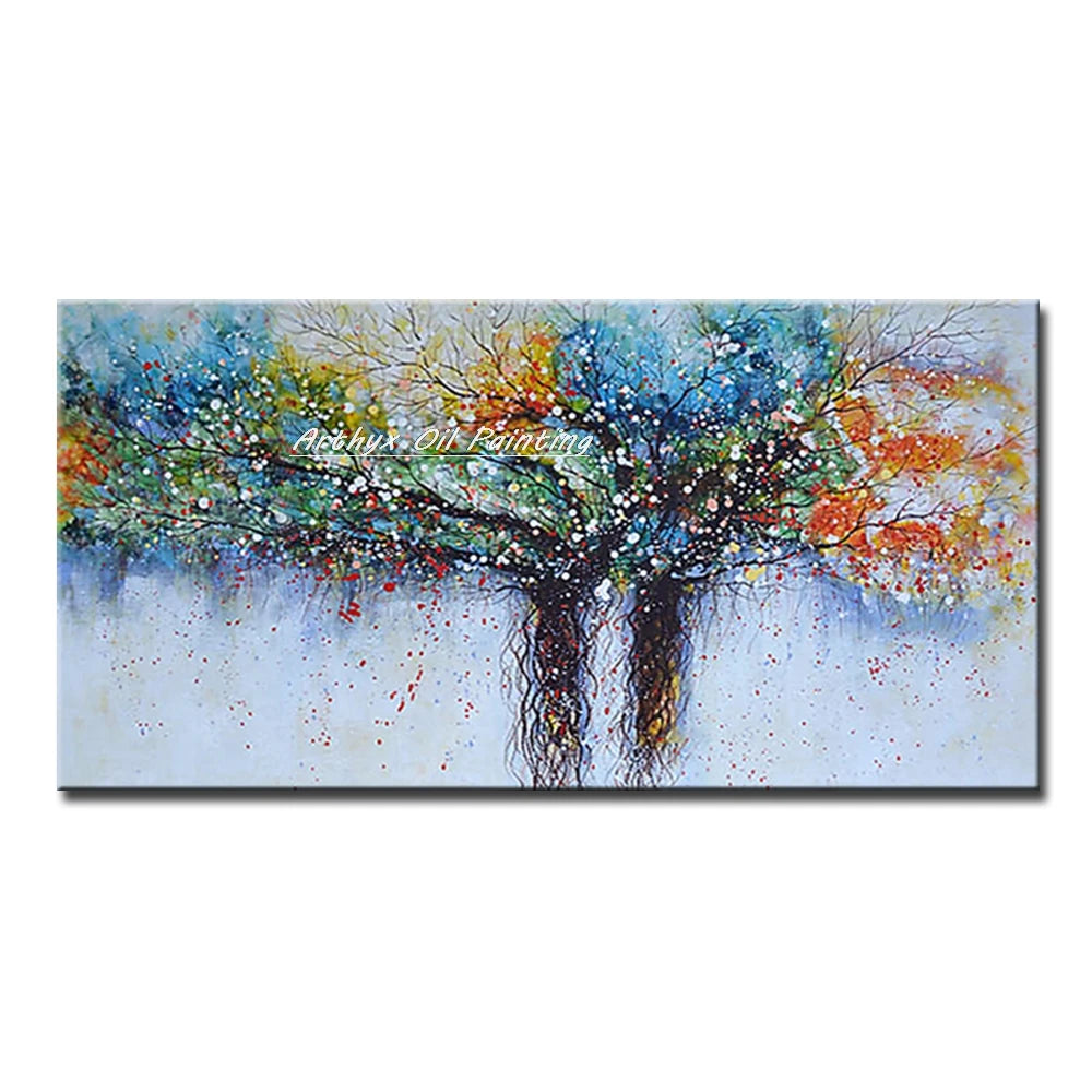 Palette Knife Tree Oil Painting on Canvas