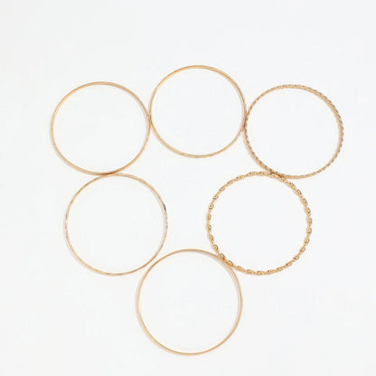 6PCS Gold Multilayer Bracelet Set for Women