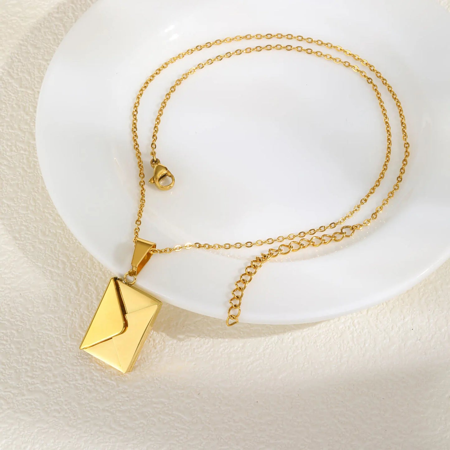 Personalized Photo Locket Necklace Envelope Love Letter Shape Pendant for Women, Customized Picture Pendant Gifts