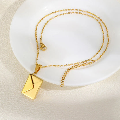 Personalized Photo Locket Necklace Envelope Love Letter Shape Pendant for Women, Customized Picture Pendant Gifts